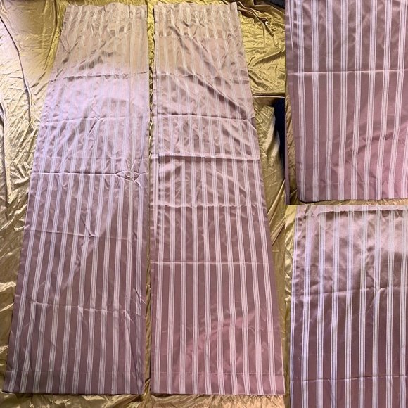 DOMESTICATIONS PINK STRIPED CURTAINS - Picture 1 of 2